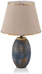 Синьо-кремава настолна лампа с текстилен абажур (височина 50 cm) Yakamoz – Opviq lights