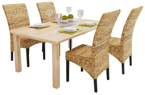 274200 vidaXL Трапезни столове 4 бр абака и мангово дърво масив