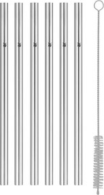 WMF - К-кт 6x Сламки от неръждаема стомана BARIC + четка за почистване