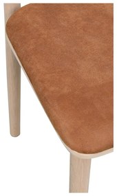 Кафяв коняк/естествени трапезни столове в комплект от 2 бр. от имитация на кожа Wolcott – Rowico