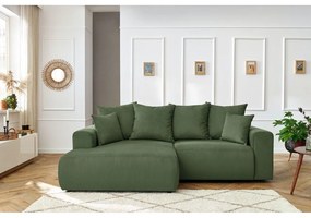 Зелен кадифен ъглов диван Enjoy – Bobochic Paris