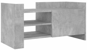 848370 vidaXL ТВ шкаф, бетонно сив, 80x35x40 см, инженерно дърво