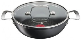 Уок Тиган Tefal G2557172 SHAL26CV M Unlimited, 26 см, Капак, Незалепващо покритие, Thermo-signal, Индукция, Черен