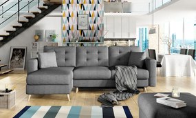 Ъглов диван Amelion-Γκρι Σκούρο
