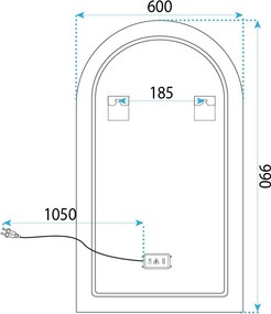 Огледало LED 90x60cm TOP-1