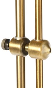 Класическа подова лампа бронз с бял абажур - Ashley