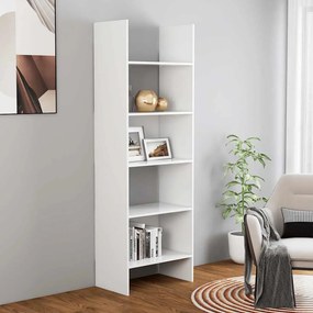 803407 vidaXL Библиотека, бяла, 60x35x180 см, инженерно дърво