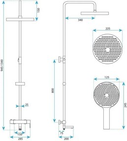 Душ Комплект Rea Arcos brush copper