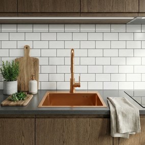 Стоманена мивка Leo 50 BRUSH COPPER