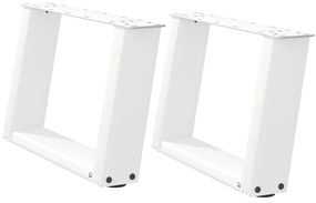 4012745 vidaXL Крака за масичка за кафе, U-образни, 2 бр., бели, 50 x (30-31) см, стомана
