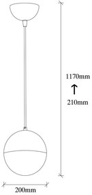 Бяло и златисто висящо осветително тяло със стъклен абажур ø 20 cm Bastos – Opviq lights