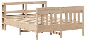 3306267 vidaXL Рамка за легло без матрак, 120x200 см, масивна чамова дървесина
