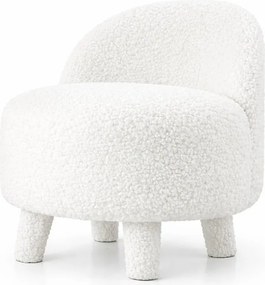Бял детски фотьойл от плат букле Moouv – Artie