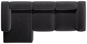 Тъмносив ъглов диван от рипсено кадифе (ляв ъгъл) Bergano – Cosmopolitan Design