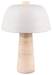 Настолна лампа с метален абажур в бял и бежов цвят (височина 41 cm) Timba – Trio Select