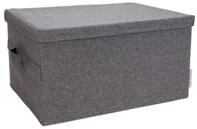Сива текстилна кутия за съхранение с капак 34x45x25 cm Soft Storage – Bigso Box of Sweden