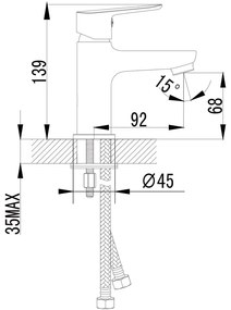 Стояща батерия за мивка в лъскаво-сребрист цвят Small – Sapho