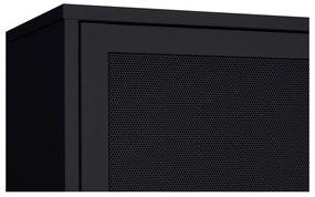 Черно метално шкафче с плъзгащи се врати 90x180x40 cm Veep – Unique Furniture