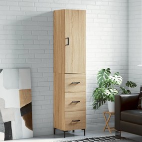 3198852 vidaXL Висок шкаф, сонома дъб, 34,5x34x180 см, инженерно дърво