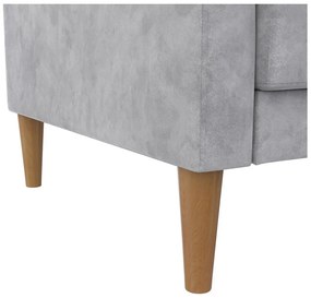 Светлосив кадифен сгъваем диван 207 cm Lilly – Støraa