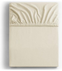 Бежов еластичен чаршаф от джърси 160x200 cm Amber – Restilo