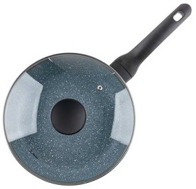 Дълбок тиган с капак Luigi Ferrero Prima FR-2634L, 26x7.5 см, 3.4 л, Незалепващо покритие, Стъклен капак с отвор за пара, Индукция, Тъмносин