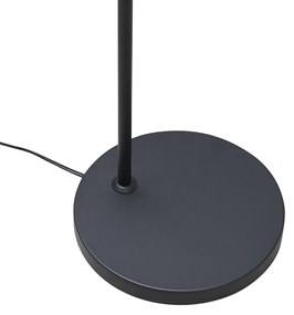 Арт Деко подова лампа черна с димно стъкло - Sandra