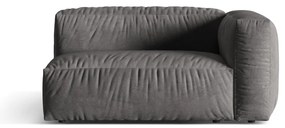 Сив кадифен модул за диван (десен ъгъл) Martina – Micadoni