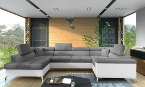 Ъглов диван Motta-Left-White-Gray