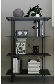 Черна етажерка за книги в дъб 79x117 cm Wainwright - Queer Eye