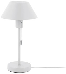Бяла настолна лампа с метален абажур (височина 36 см) Office Retro - Leitmotiv