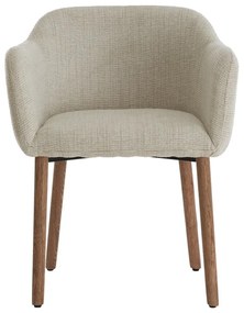 Бежови тапицирани трапезни столове в комплект с подлакътници 2 бр. Blaine – Light &amp; Living