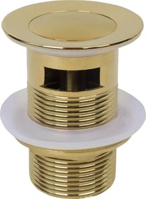 Mexen тапа клик-клак малка кръгла с преливник, златна - 79925-50