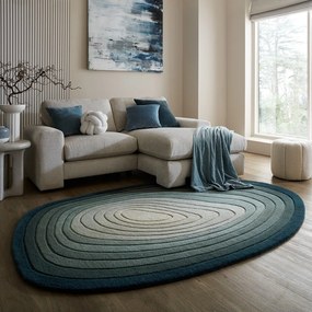 Син вълнен килим 160x230 cm Puddle Ombre Wool – Flair Rugs