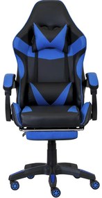 Ергономичен геймърски стол CLASSIC с поставка за крака син