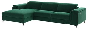 Тъмнозелен ъглов диван от кадифе (ляв ъгъл) Brito - MESONICA