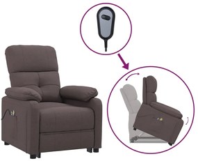 3120375 vidaXL Изправящ масажен стол, тъмнокафяв, текстил