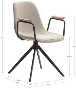 Бежови трапезни столове в комплект от 2 бр. Tali – Marckeric