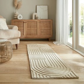 Бежов вълнен килим 60x230 cm Zen Garden - Flair Rugs