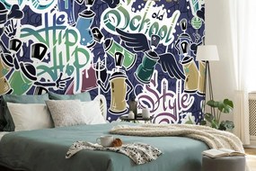 Тапет – Весел street art в лилаво