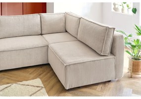 Кремав променлив велурен U-образен ъглов диван Nihad modular - Bobochic Paris