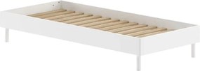 Бяло единично легло 90x200 cm от масивен бук без табла с включена подматрачна рамка Forrest – Vipack