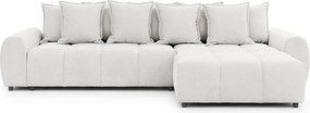 Бял ъглов диван (десен ъгъл) Albane – Ropez