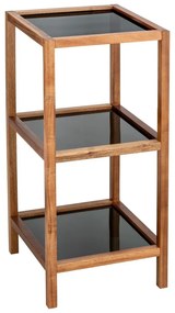 Стъклен рафт за баня в черен и естествен цвят 36x79 cm Fondi - Wenko