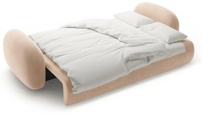 Бежов кадифен сгъваем/с място за съхранение диван 262 cm Tonale – Cosmopolitan Design