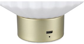 Димируема настолна LED лампа в бяло и златисто със стъклен абажур (височина 19,5 см) Lord - Trio