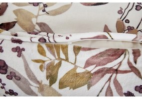 Бяло-кафяво единично спално бельо от микроплюш 140x200 cm Ramita – My House