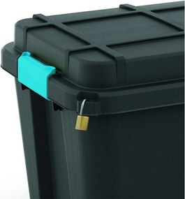 Черна пластмасова кутия за съхранение с капак 73,5x44,5x46 cm Scuba Box – KIS