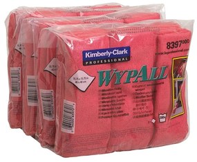 Kimberly-Clark Микрофибърна кърпа WypAll 8397, 40 х 40 cm, червена, 6 броя