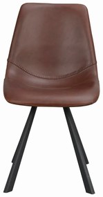 Кафяв трапезен стол с черни крака Alpha - Rowico